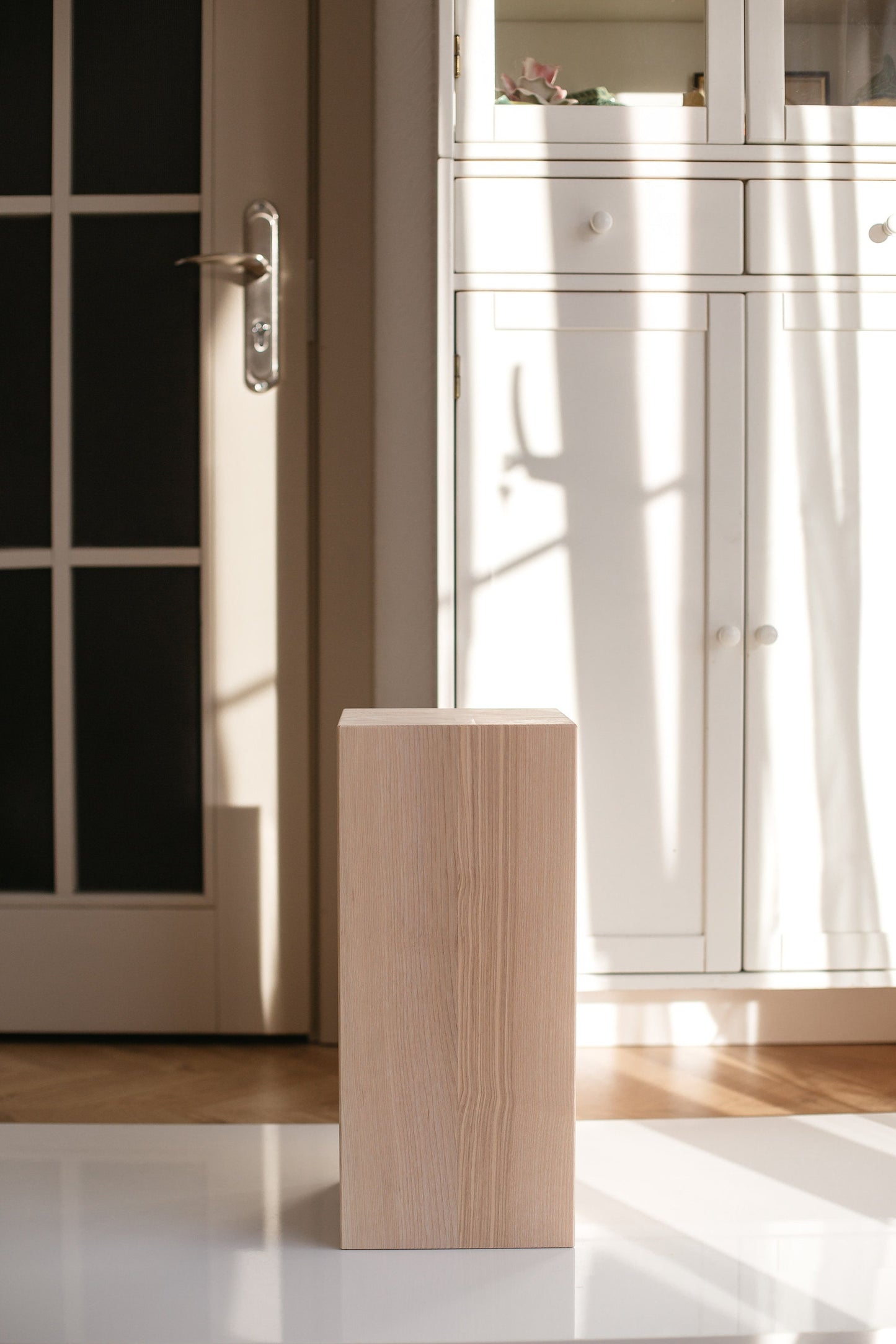 Handmade Wooden Coffee Table – Solid Ash Wood Block H450 mm