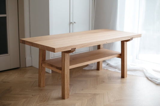 Handmade Wooden Coffee Table – Natural Oak, Scandinavian Style