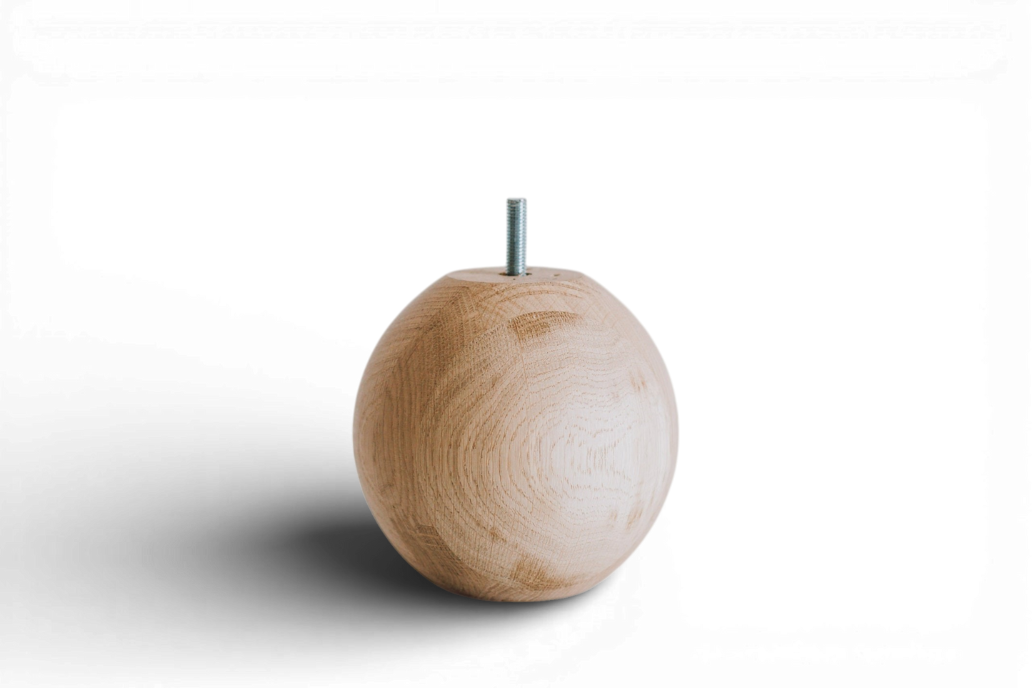 Round Turned Wooden Furniture Leg with Ball Sphere Detail – Lathe-Turned Design, H130 mm