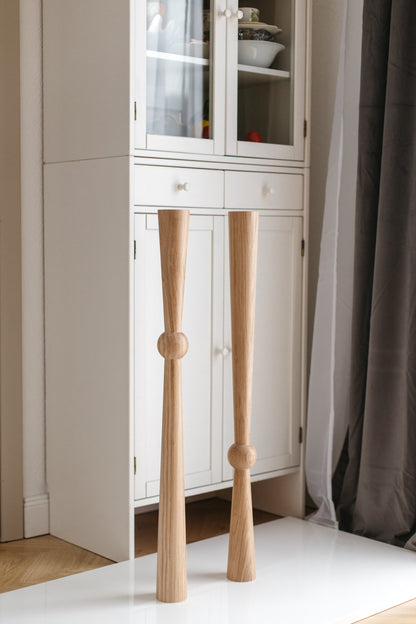 Table & Bar Wooden Furniture Leg with Midle Sphere, H870 mm