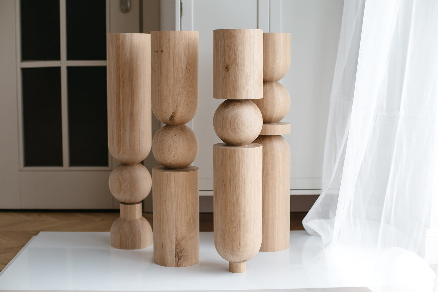 Large Wooden Table & Bar Legs – Handmade Furniture Legs, Set of 4, H690 mm